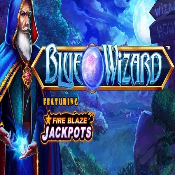Blue Wizard Fire Blaze Jackpots slot logo by Rarestone Gaming at N1Bet Casino